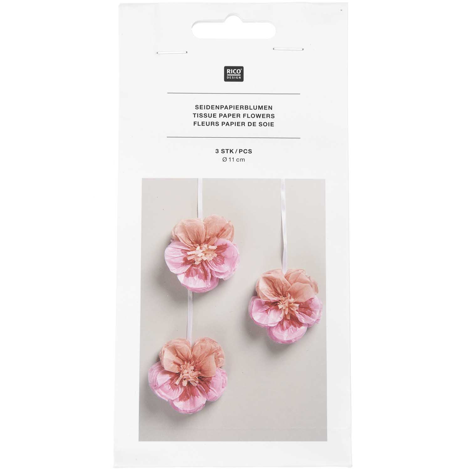 Pink Tissue Paper Pansy Decorations