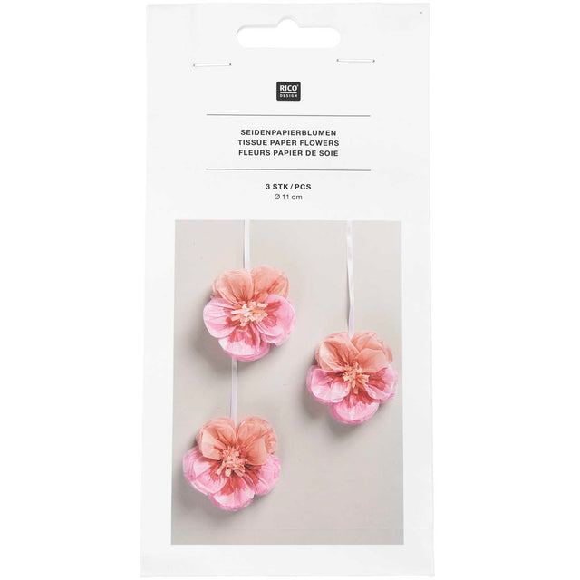 Pink Tissue Paper Pansy Decorations