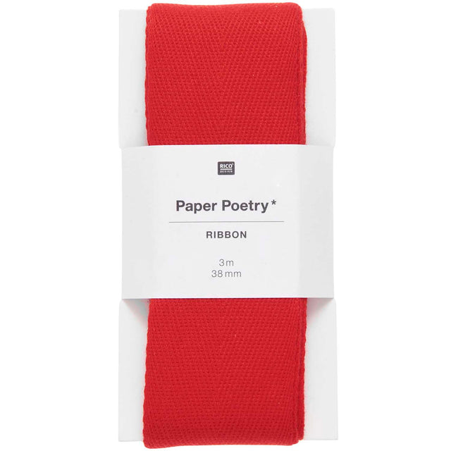 Red Cotton Ribbon: 38 mm