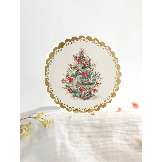 Red Fir Circular Christmas Card