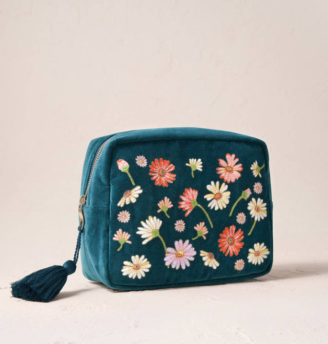 Wildflower Velvet Wash Bag