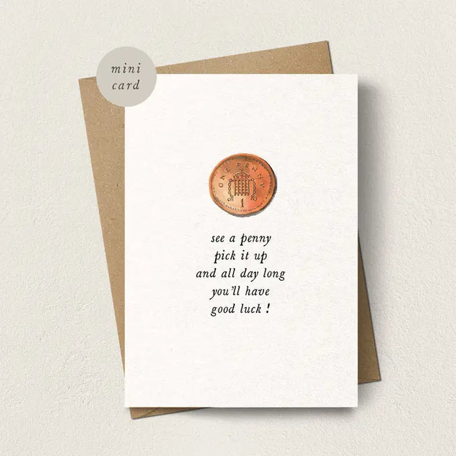 Mini Penny Good Luck Card