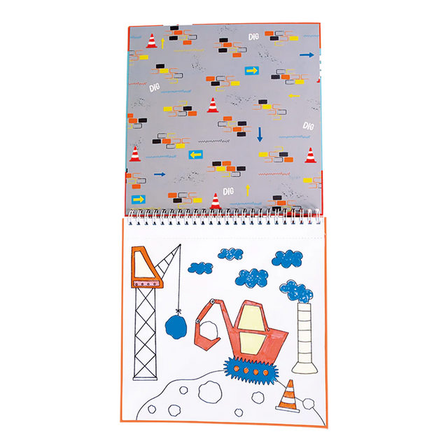 Mess Free Construction Colouring Pad