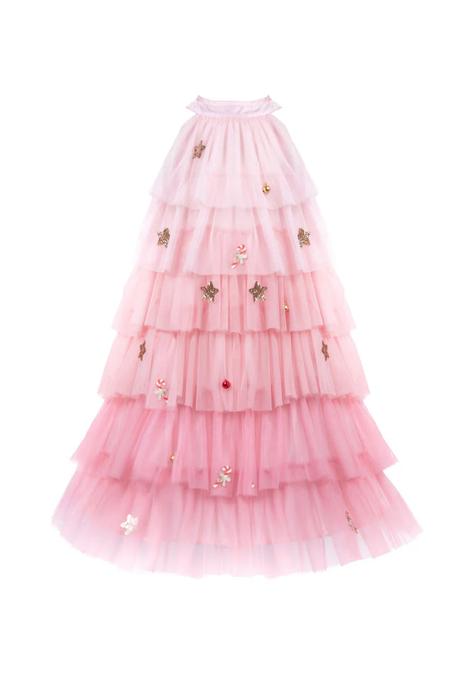 Blush Christmas Tree Dress with Headpiece