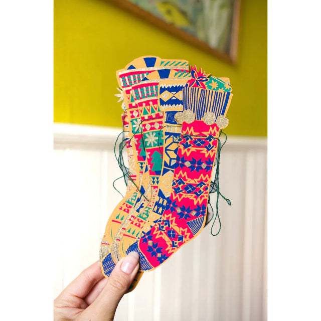 Festive Stockings Sewn Garland