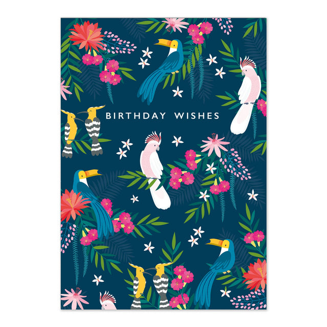 Tropical Birds Birthday Card