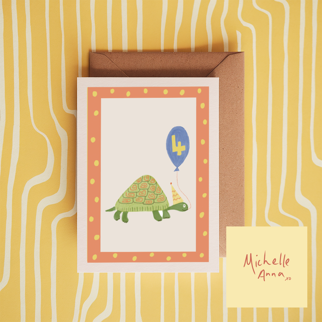 Age 4 Tortoise Card