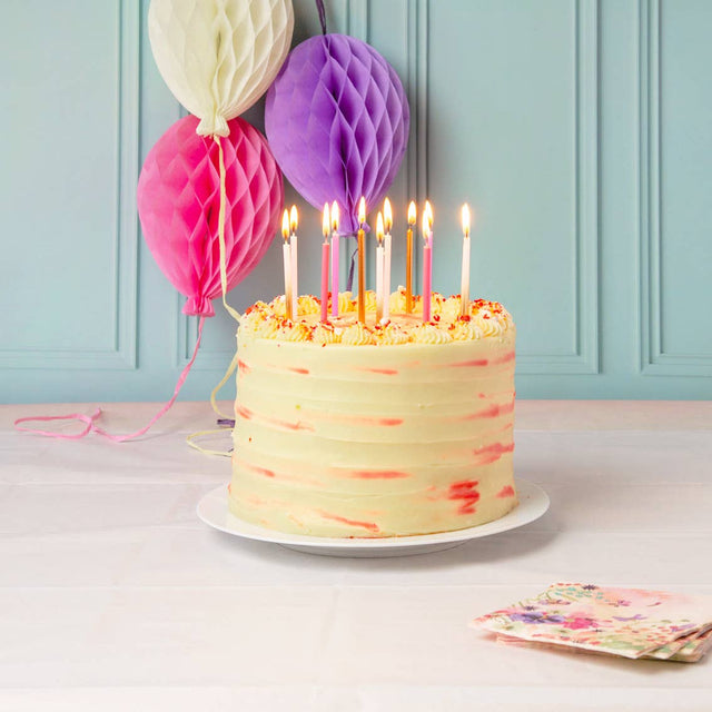 Pink and Gold Long Birthday Candles