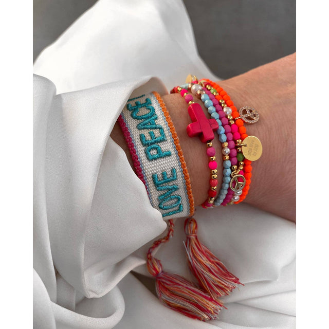 Love, Peace, Happiness Cuff Bracelet