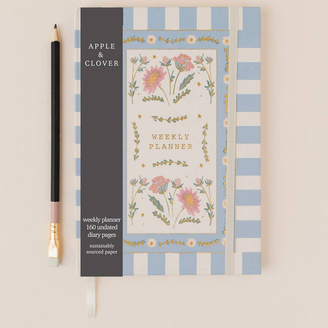 Floral Border Hard Cover Weekly Planner