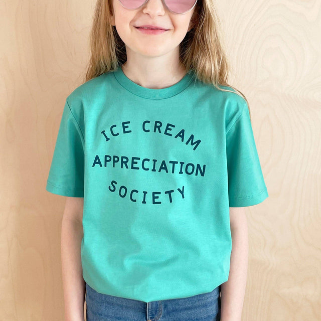 Tropical Turquoise Kid's Ice Cream Appreciation Society T-Shirt