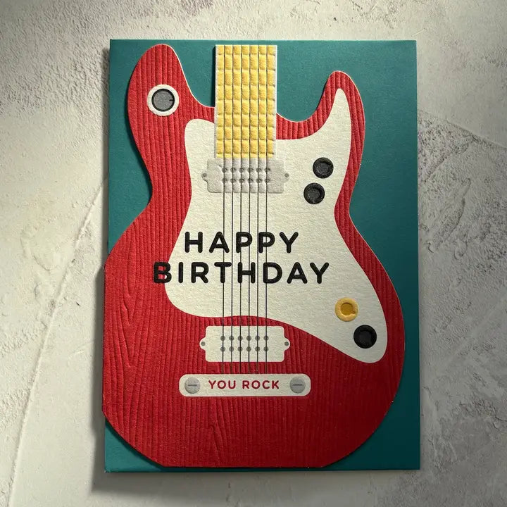 Guitar Shaped Birthday Card