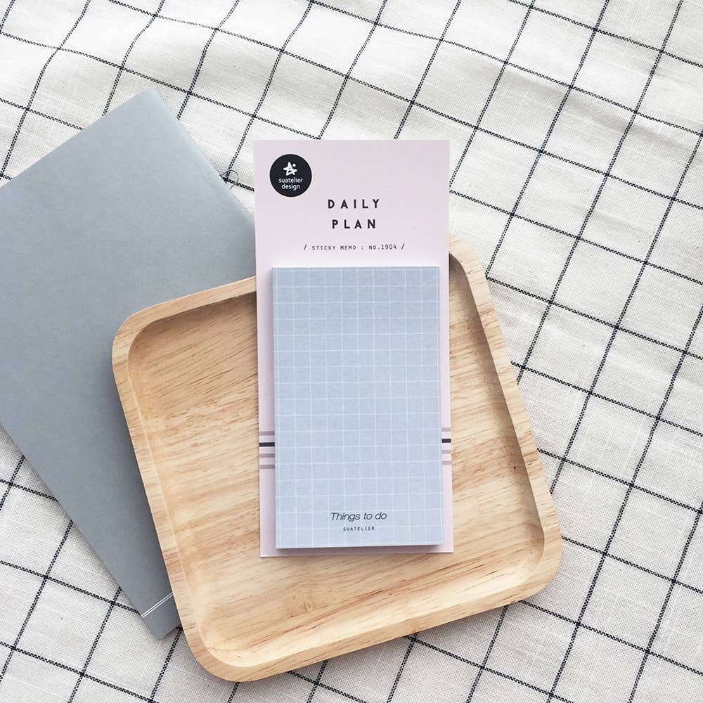 Blue Grid Sticky Notes