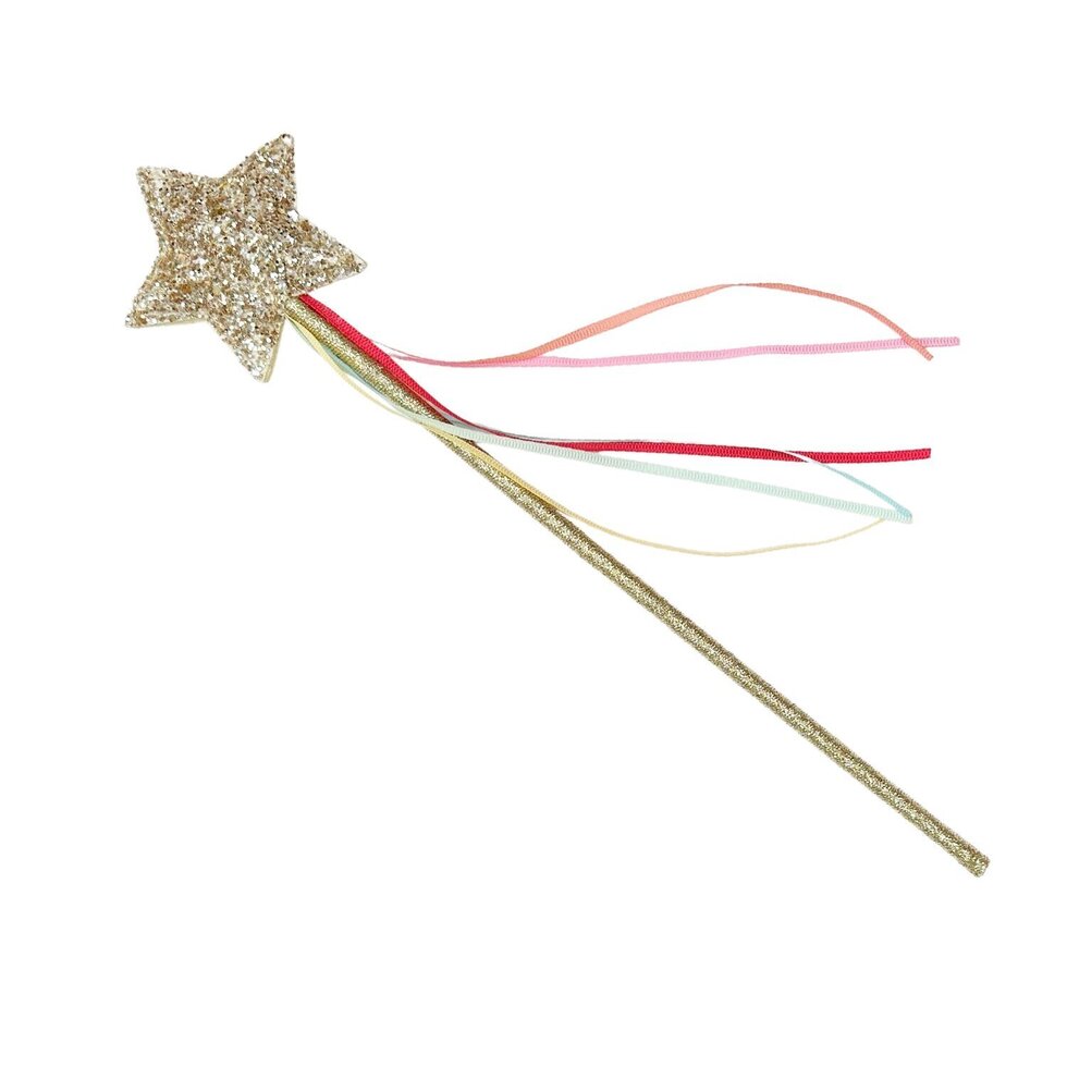 Gold Glitter Star Rainbow Wand