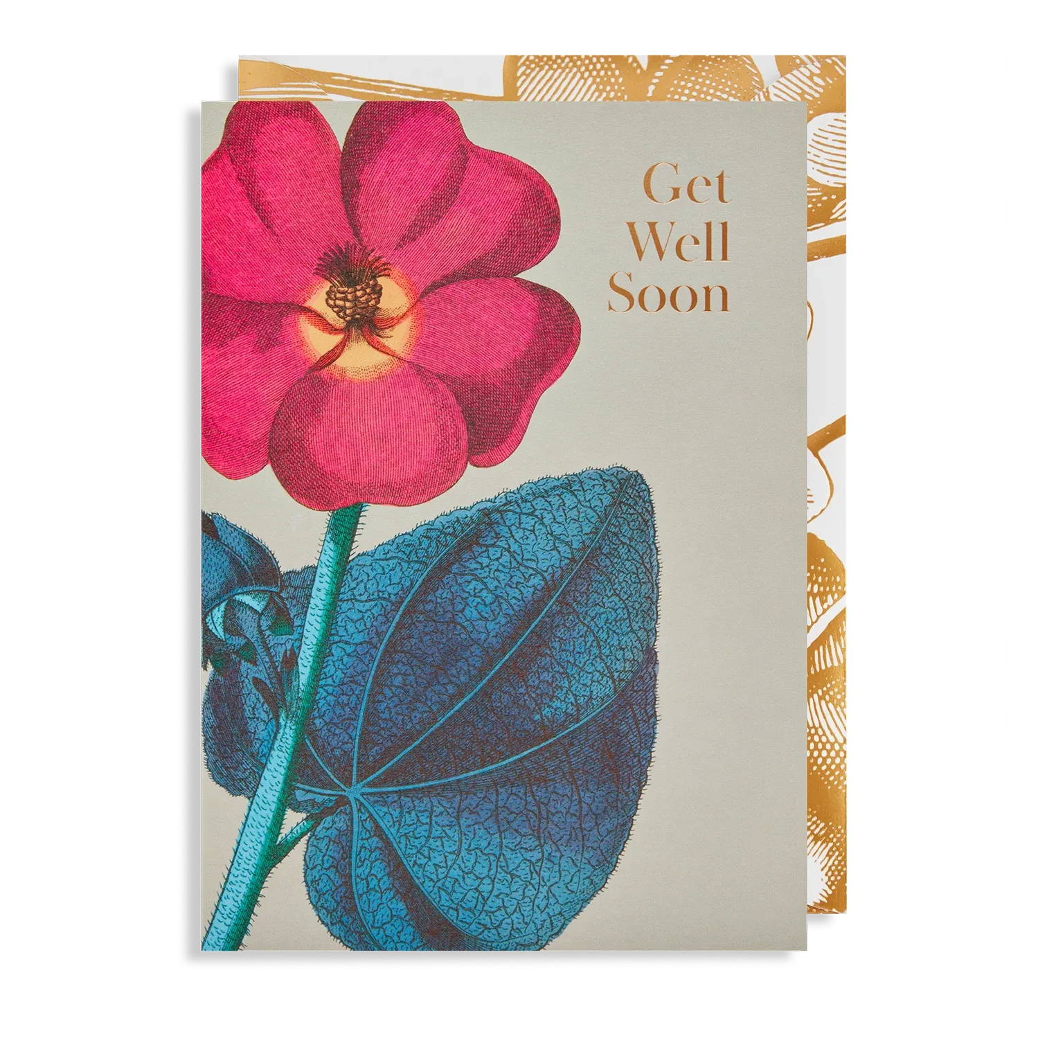 Get Well Soon Floral Gold Card