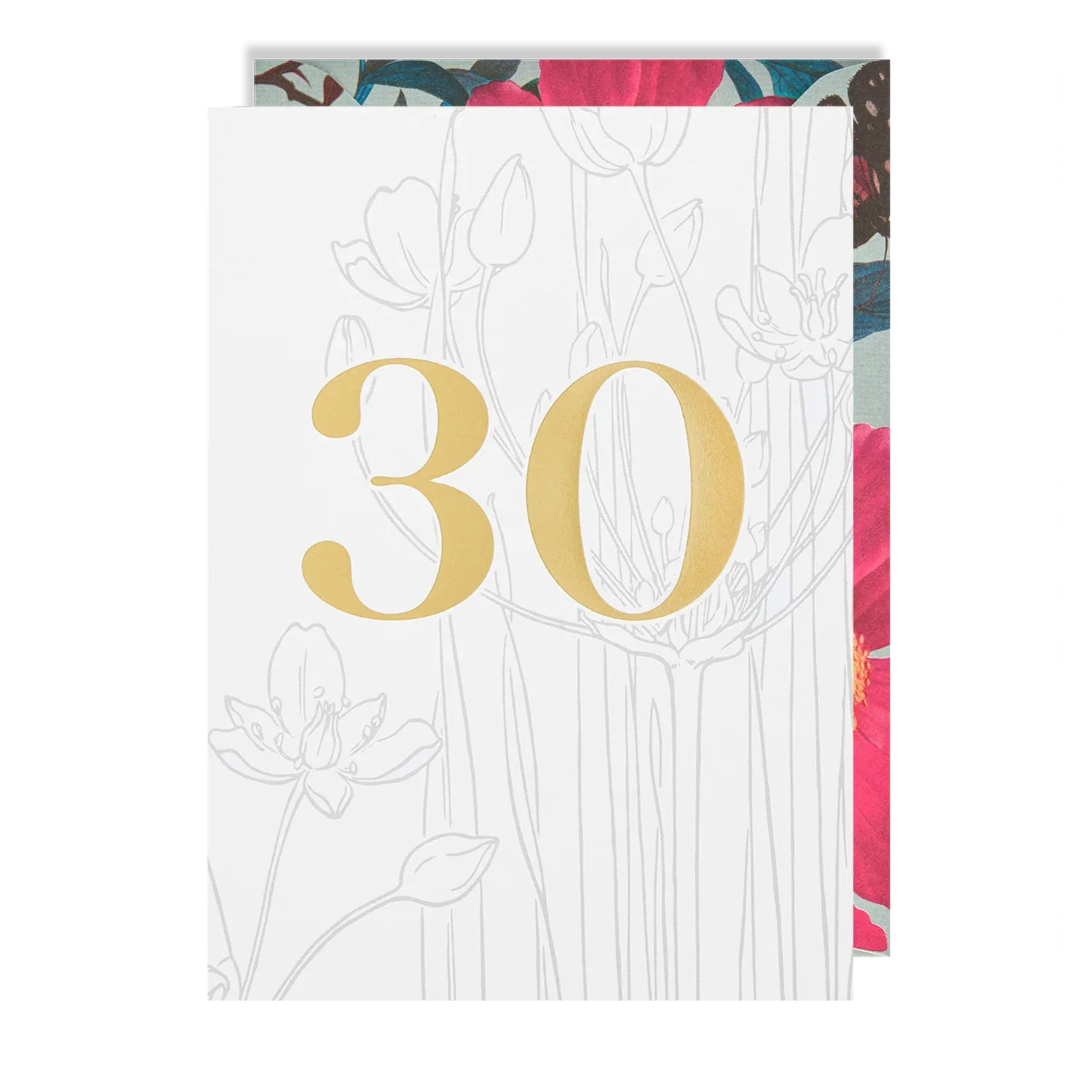 Botanical Gold Age 30 Card