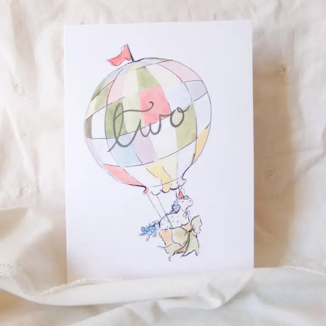 Age 2 Hot Air Ballon Card