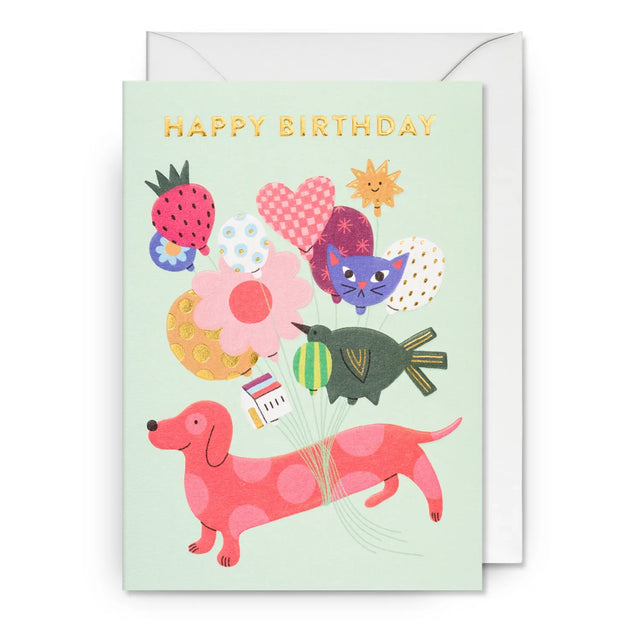 Dachshund Balloon Card