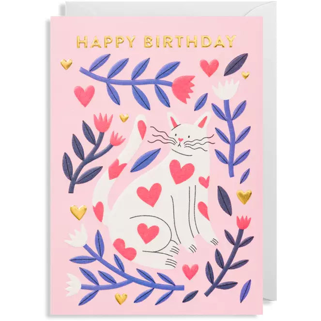 Birthday Heart Cat Card