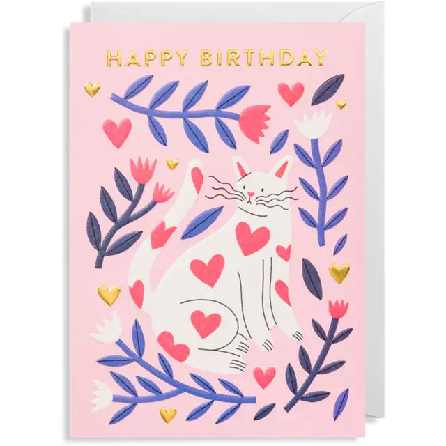 Birthday Heart Cat Card