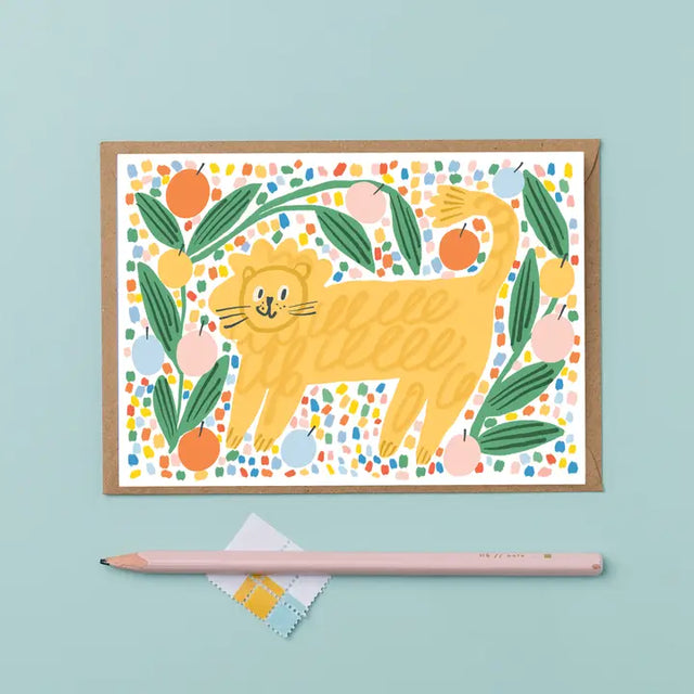 Colourful Lion Card
