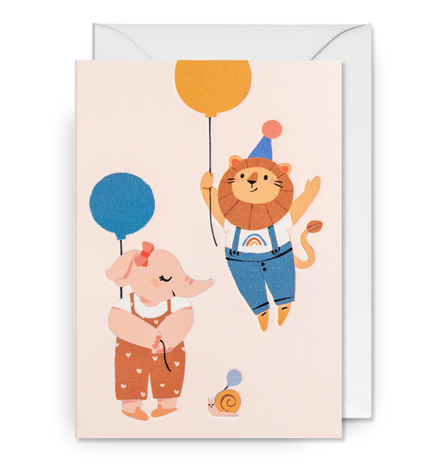 Birthday Animals & Balloons Card
