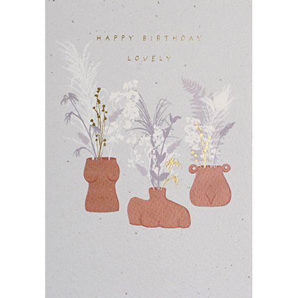 Lovely Birthday Vases Card
