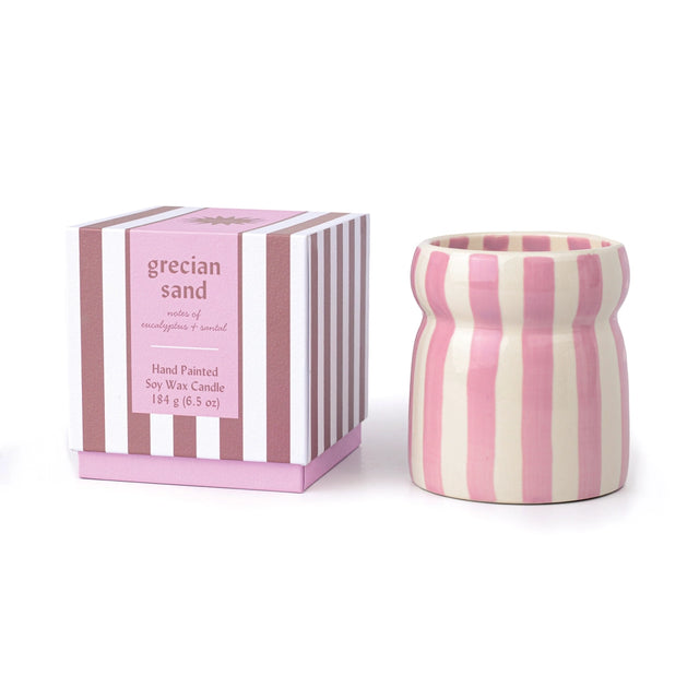 Grecian Sand Ceramic Cabana Candle