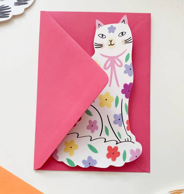 Sitting Kitty Floral Mother’s Day Card