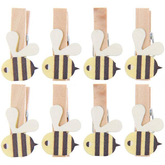 Wooden Bee Clips