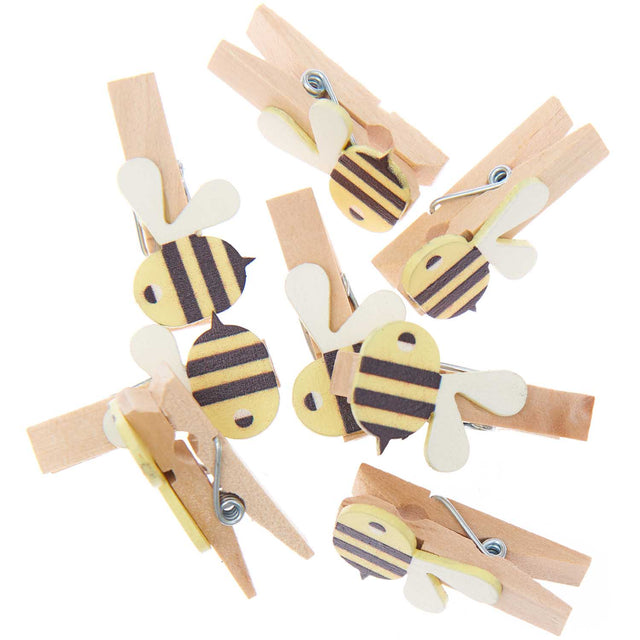 Wooden Bee Clips