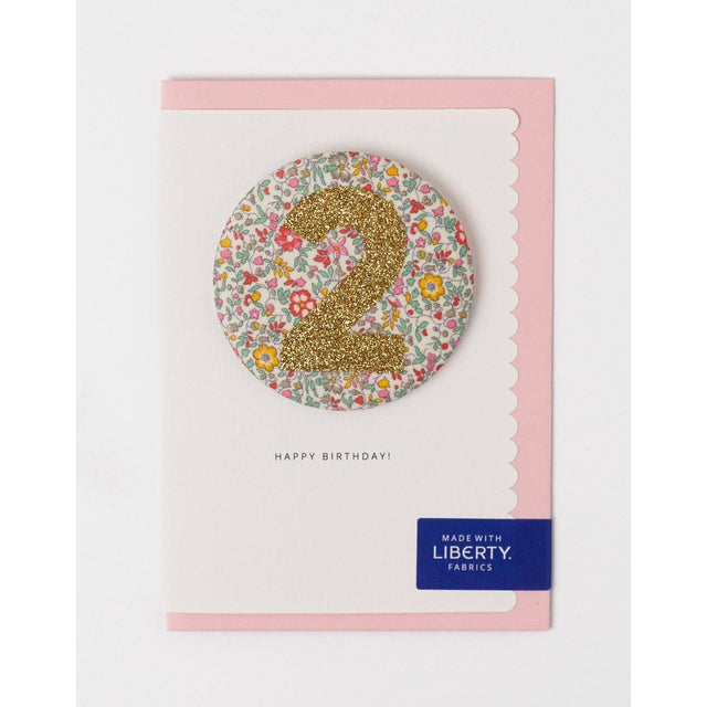 Age 2 Liberty Birthday Badge Floral Card
