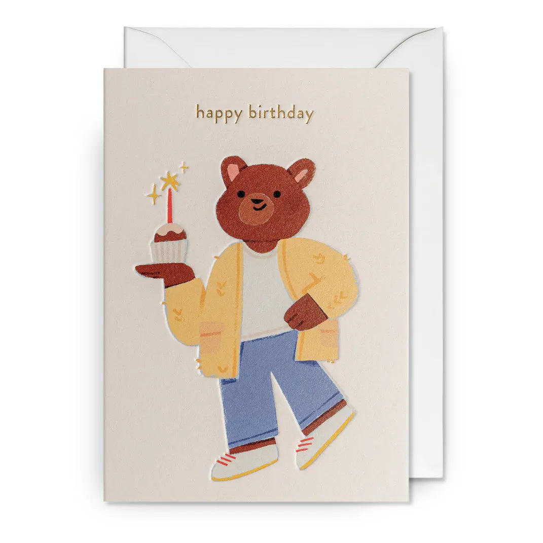 Cupcake Bear Birthday Card