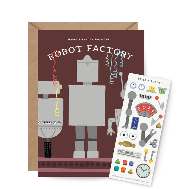 Robot Sticker Scene Card
