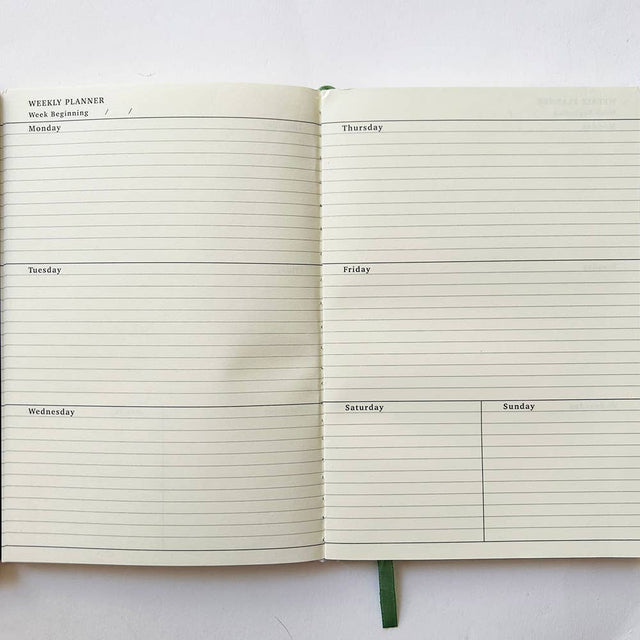 Floral Border Hard Cover Weekly Planner