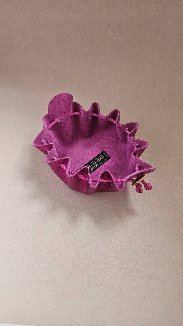 Fusia Leather Drawstring Pouch