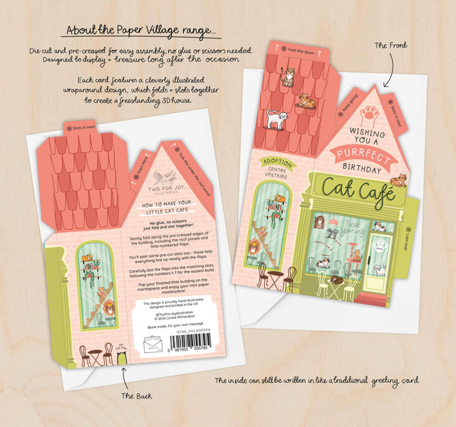 Cat Cafe 3D Birthday Card
