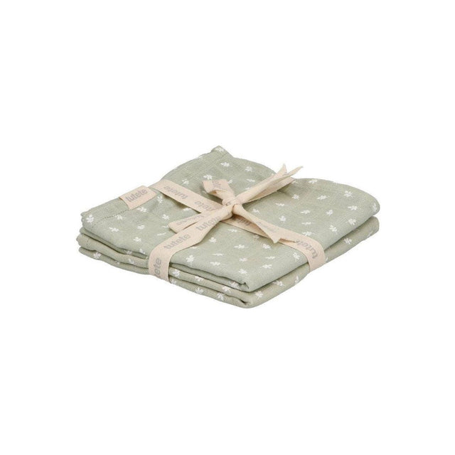 Set Of 2 Sage Leaf Muslins