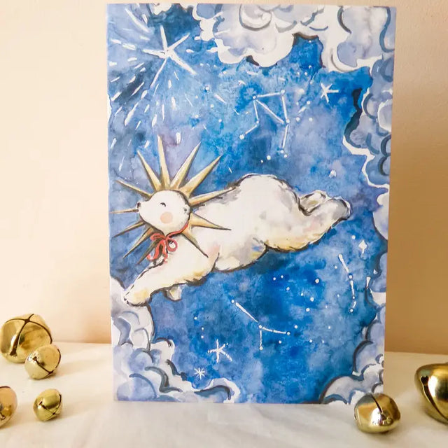 Moonbeam Polar Bear Card