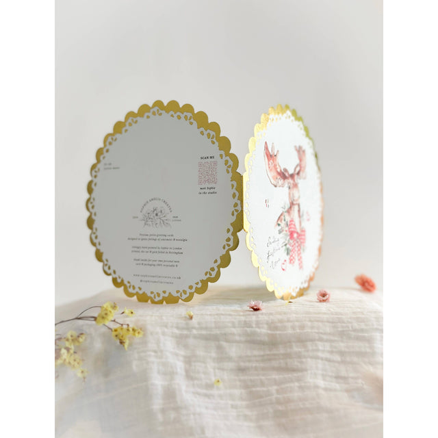 Festive Moose Circular Card