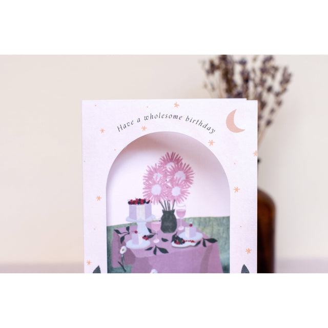 Wholesome Birthday Tablescape Arch Birthday Card
