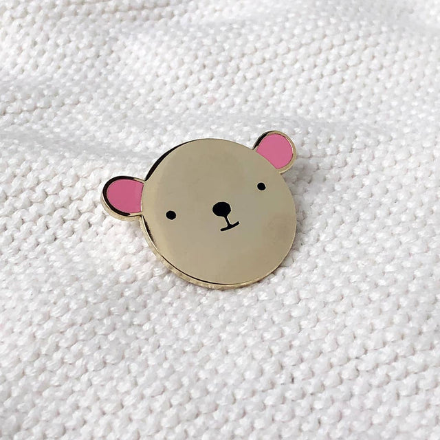 Pink Bear Hug Enamel Pin