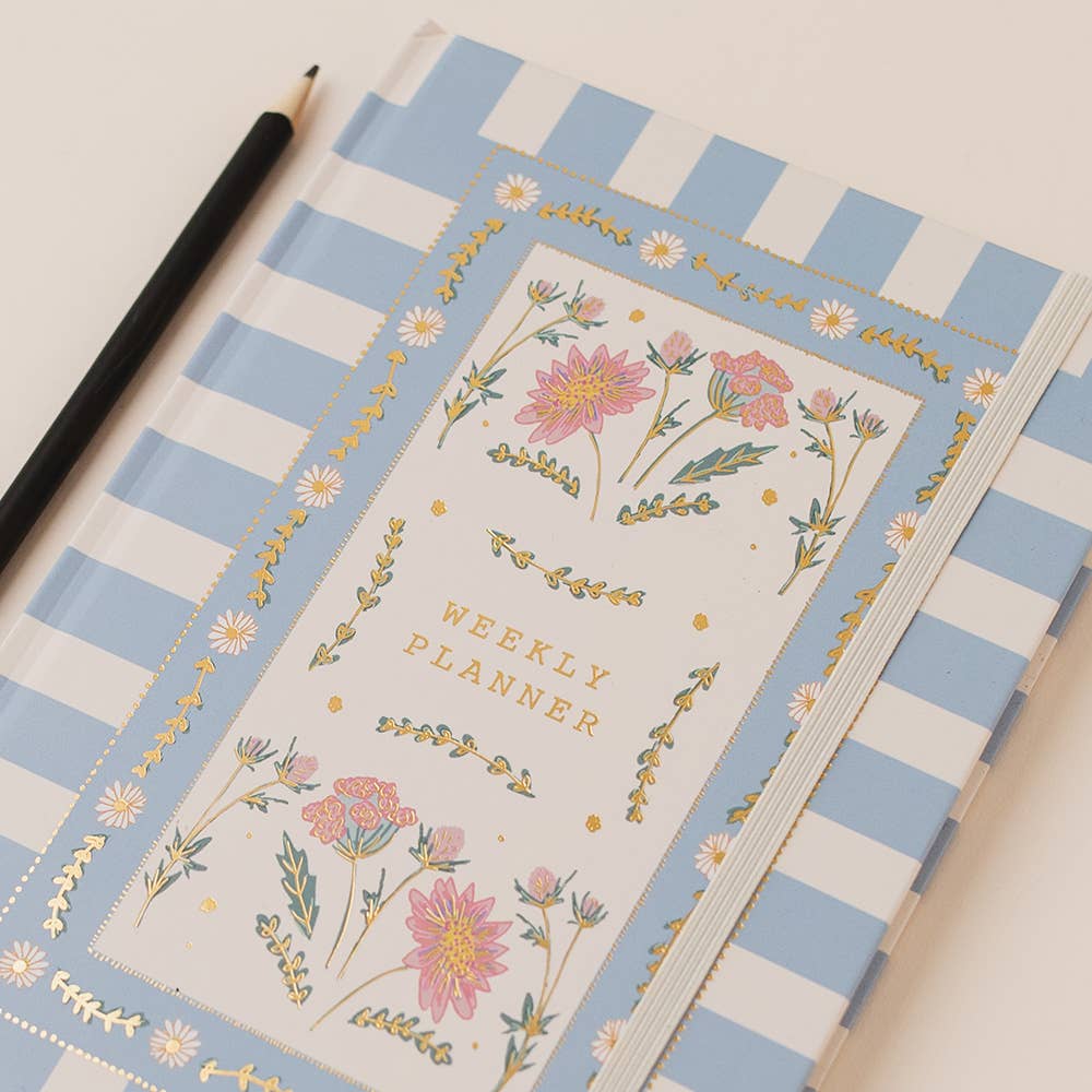 Floral Border Hard Cover Weekly Planner