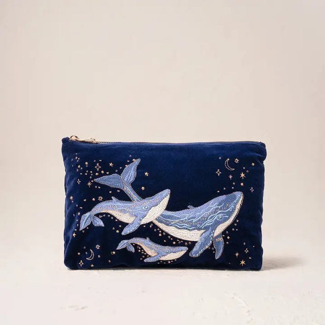 Mystical Whale Velvet Everyday Pouch