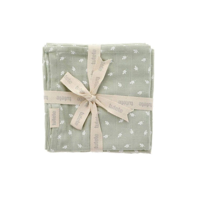 Set Of 2 Sage Leaf Muslins