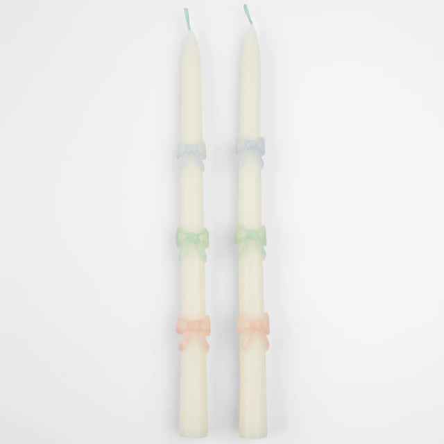 Pastel Bow Taper Candles