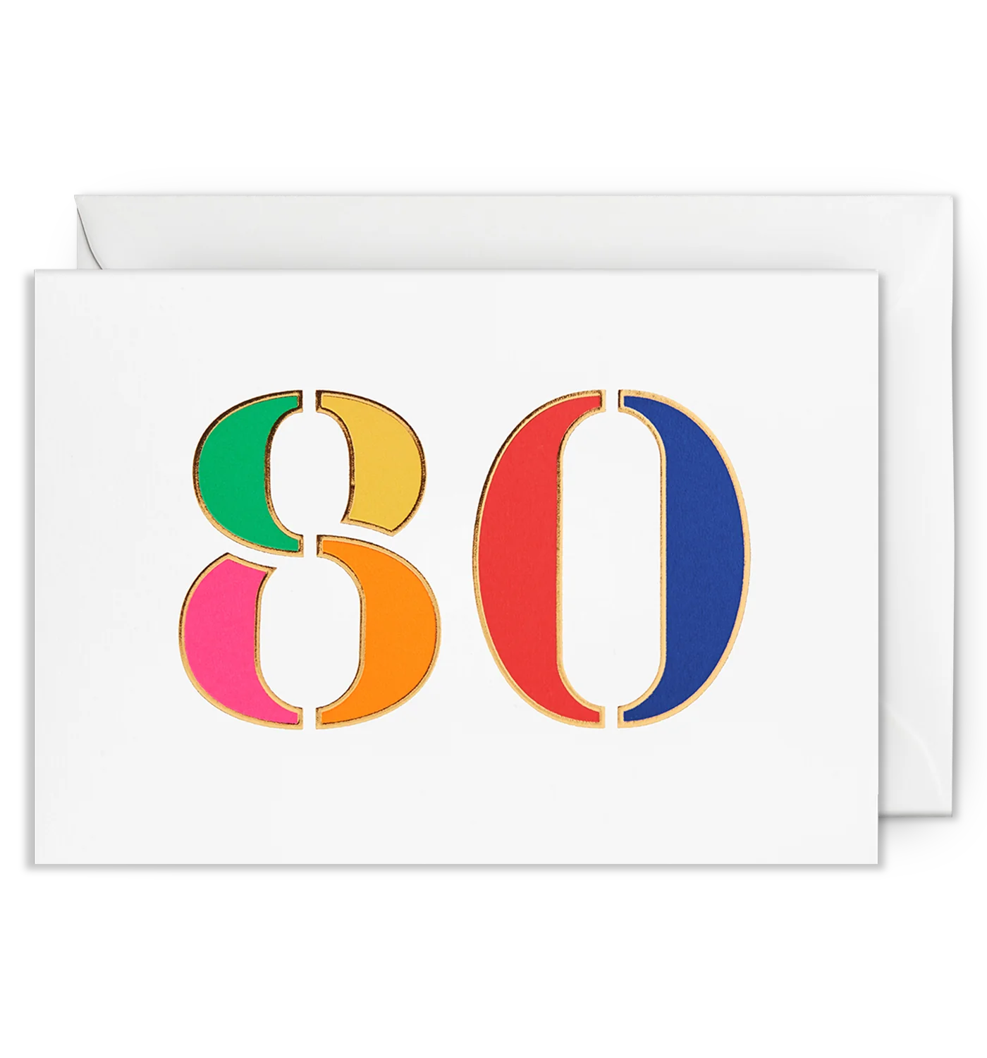 Age 80 Rainbow Birthday Card