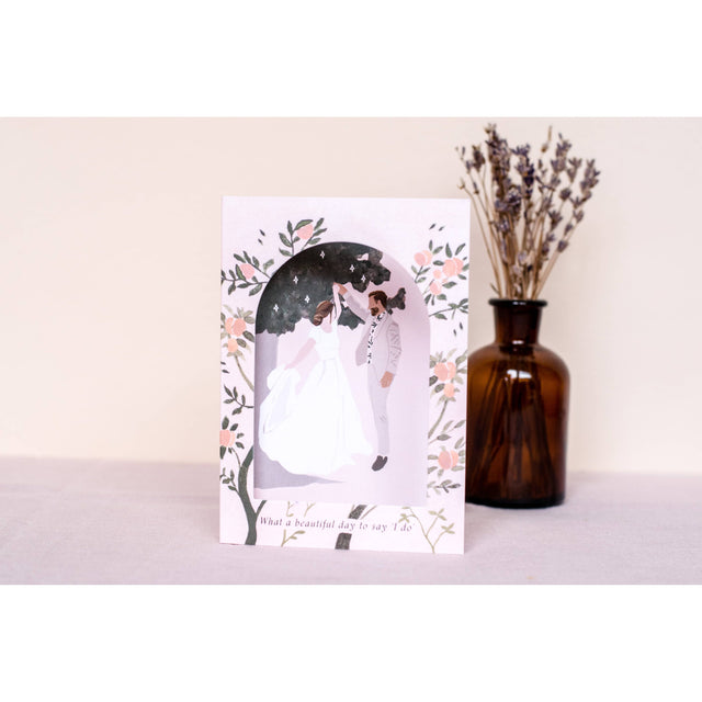 Wedding Day Arch Window Congratulations Card
