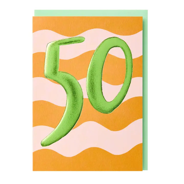 50th Modern Birthday Card