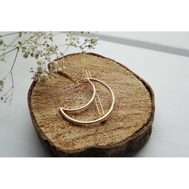 Luna Half Moon Gold Hair Clip